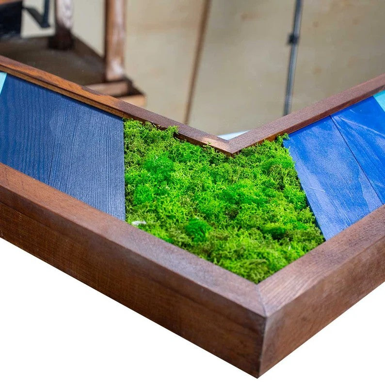 Ocean Colors With Green Moss Wall Mirror