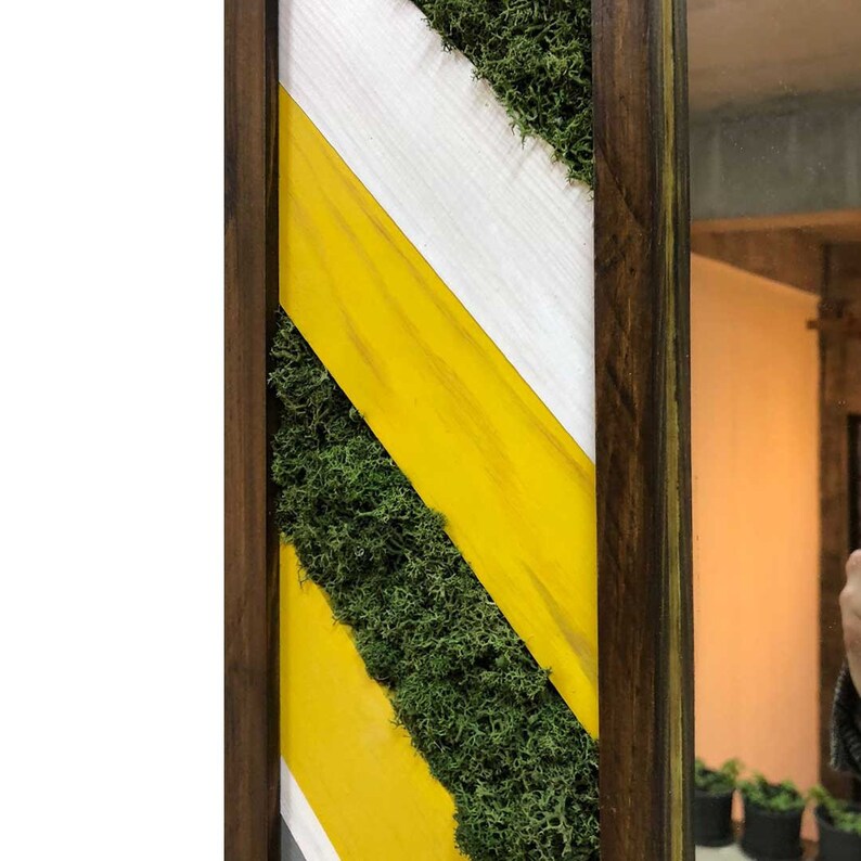 Unique Garden Style Preserved Moss Wall Mirror