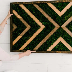 Chevron Designer Preserved Moss Wall Art