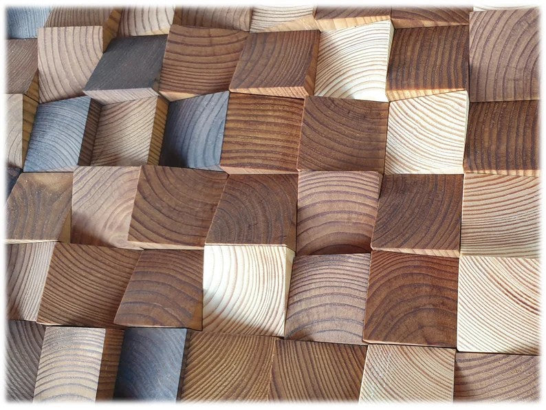 Wooden Wall Decor Rustic Wood Mosaic Wall Decor