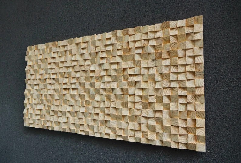 Wood Wall Sculpture Wood Mosaic Wall Decor