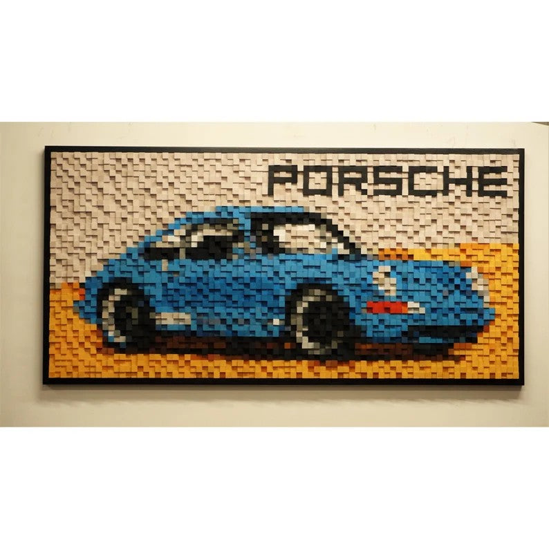 Porsche Wood Mosaic Wall Decor