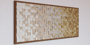 Sence of Beige Wood Mosaic Wall Decor