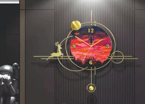 Beautiful Deer Design Metal Wall Clock