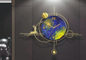 Attractive Deer Design Metal Wall Clock