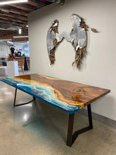 Load image into Gallery viewer, Epoxy Resin Ocean Dining Table with Waves Effect
