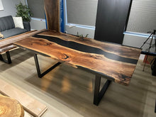 Load image into Gallery viewer, Black River Epoxy Resin Dining Table
