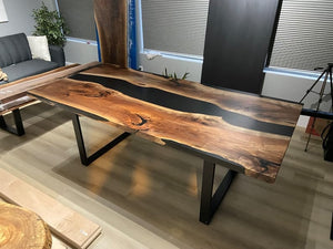 Black River Epoxy Resin Dining Table