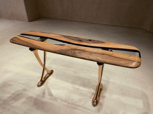 Gorgeous Brown Epoxy Resin Console Table
