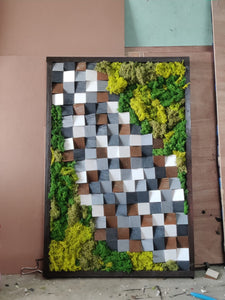 Gorgeous Moss Wood Mosaic Wall Decor