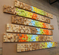 Large Rustic Modern Wooden Mosaic Wall Decor