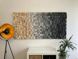 Shades of Grey Acoustic Wood Mosaic Wall Decor