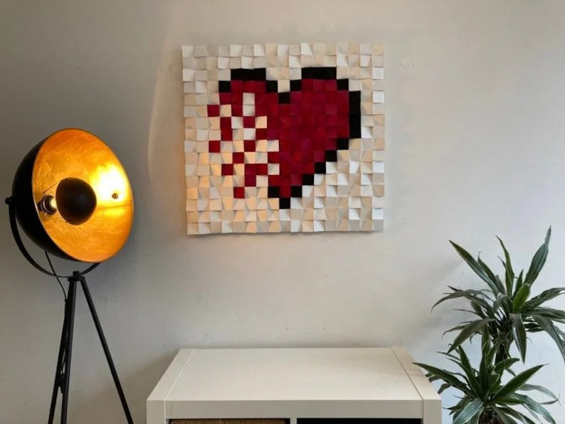 Love is in the Air Wood Mosaic Wall Decor