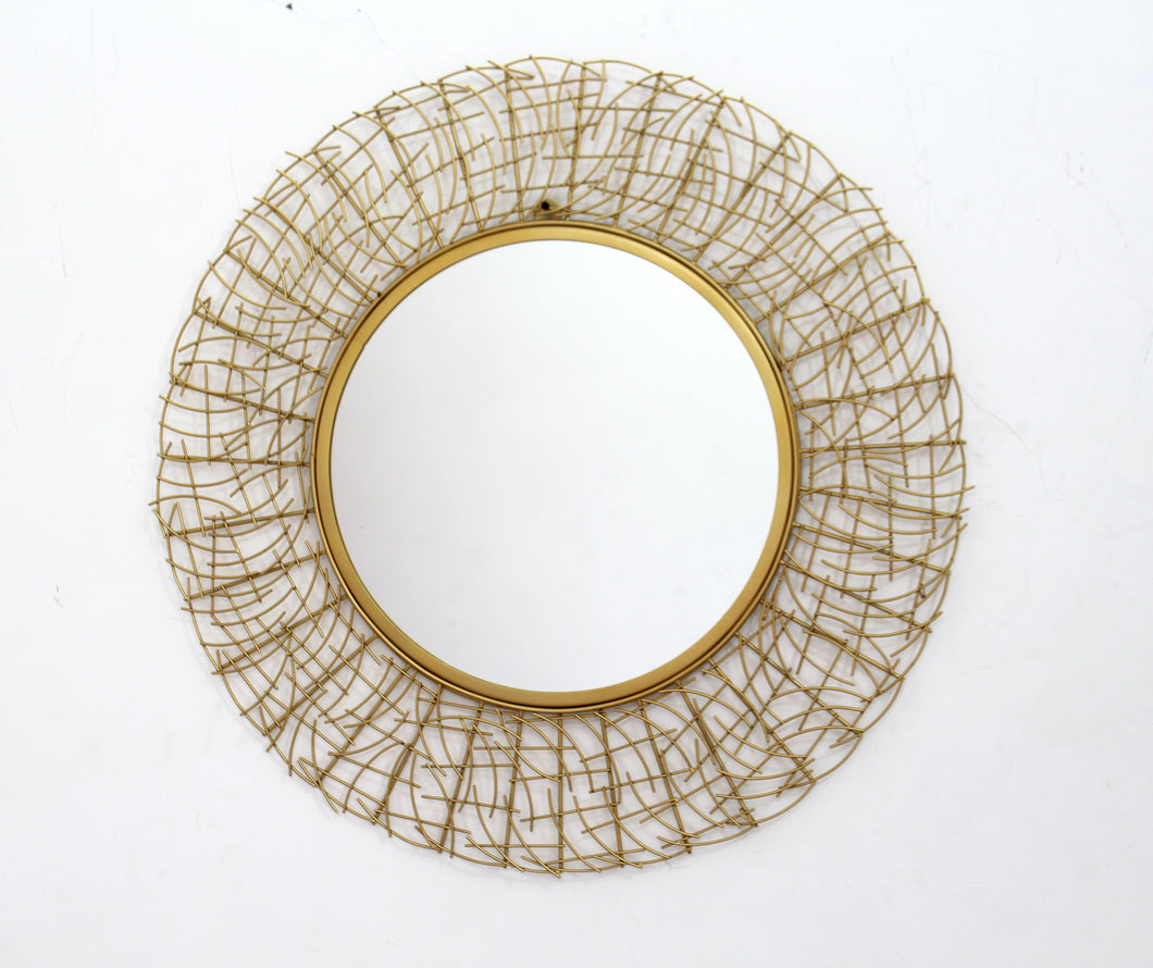 Enchanting Golden Finish Round Mirror