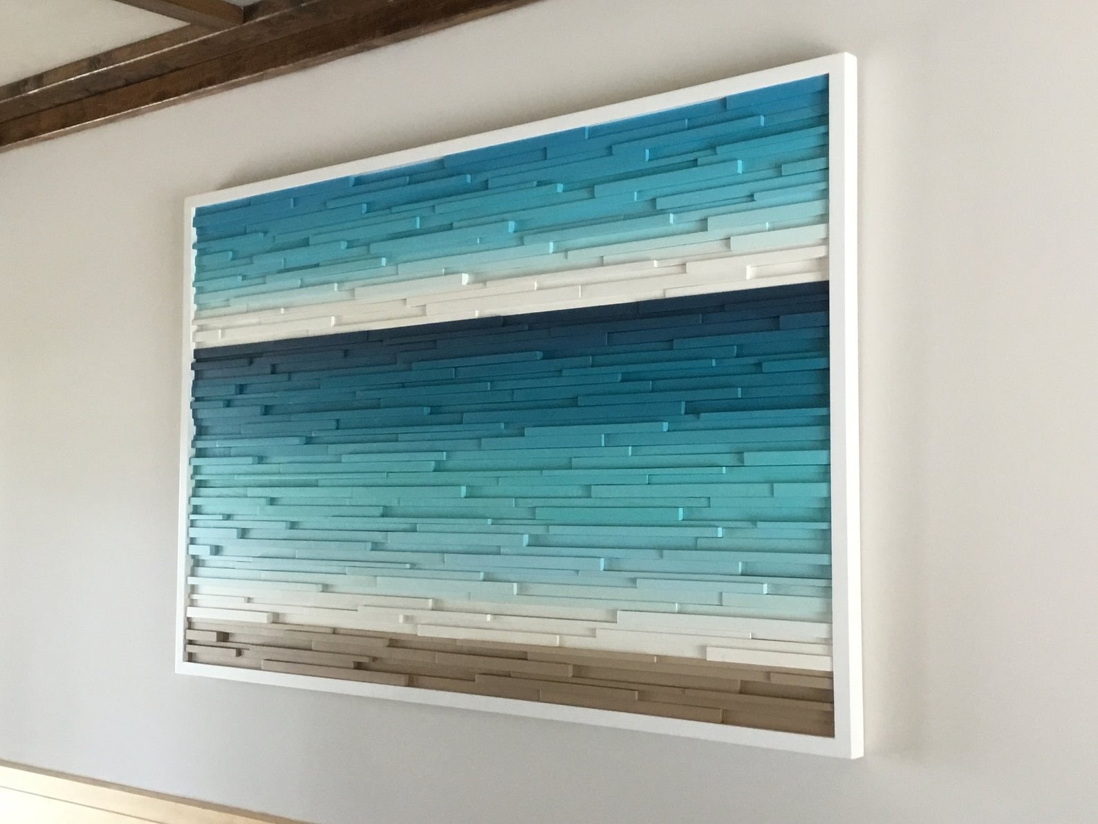 LONG BEACH PLANK WOOD MOSAIC WALL DECOR