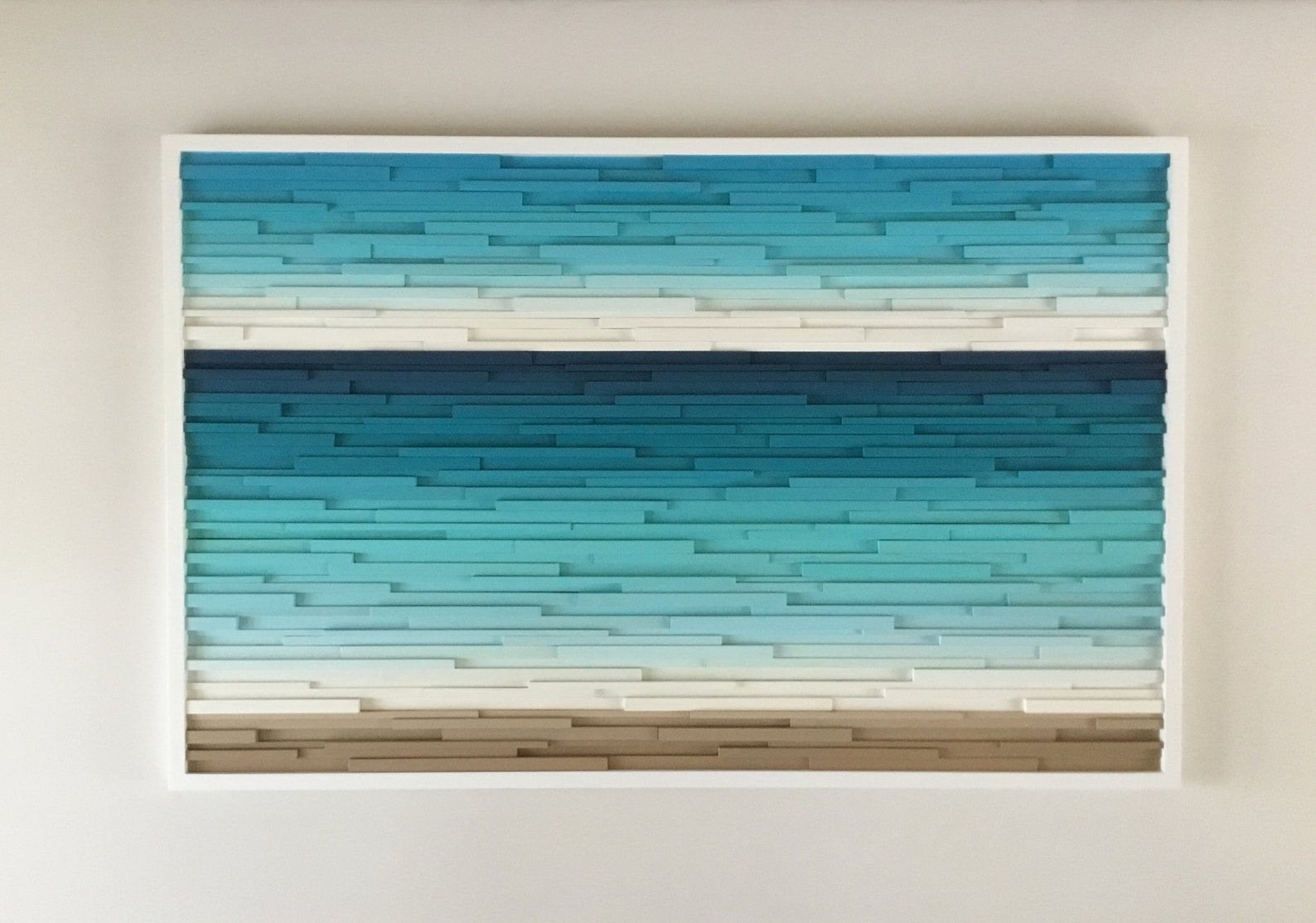 LONG BEACH PLANK WOOD MOSAIC WALL DECOR