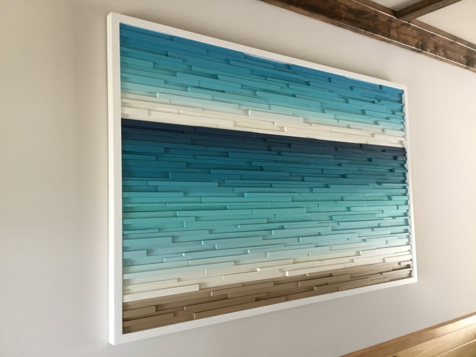 LONG BEACH PLANK WOOD MOSAIC WALL DECOR