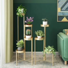 Load image into Gallery viewer, Luxury Contemporary Standing Plant Stand in Gold-Large
