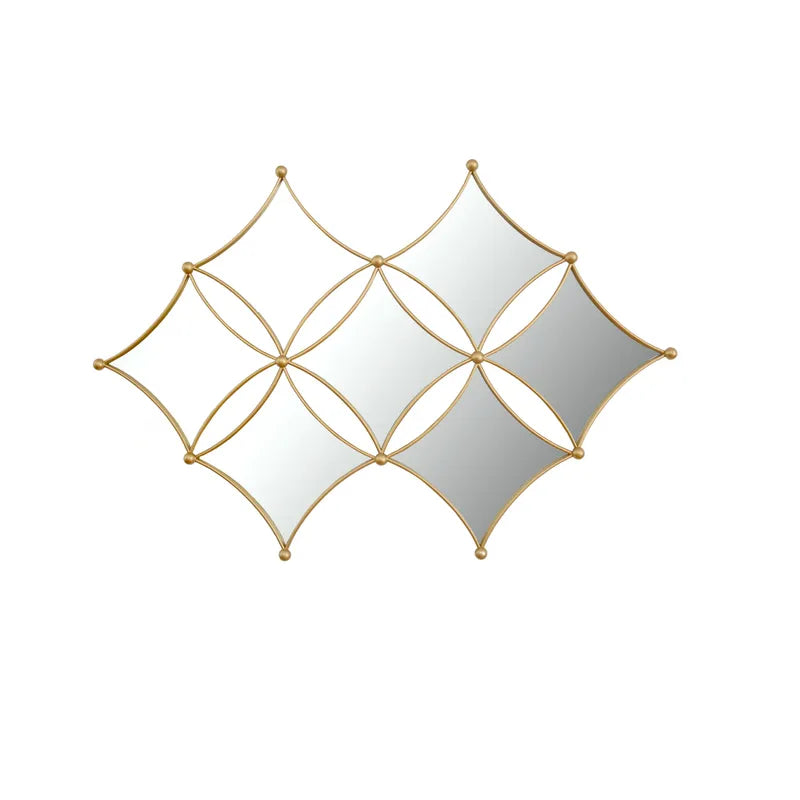 Luxury Gold Metal Wall Mirror Geometric