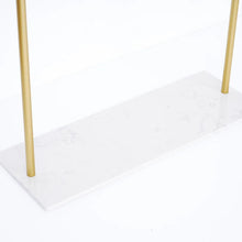 Load image into Gallery viewer, Metal Clothing Rack Freestanding Cloth Rail Rack with Hooks &amp; Marble Base in Gold
