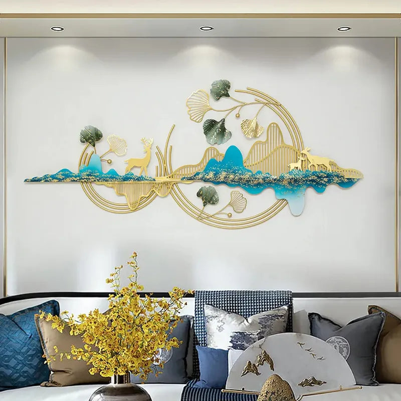 Leaf Deer Metal Wall Hanging