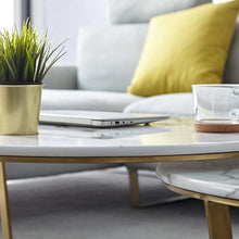 Load image into Gallery viewer, Metallic Nesting Center Tables In Golden Luxe Base
