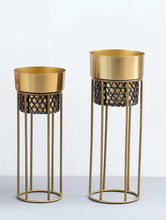 Load image into Gallery viewer, Midas Touch Gold Handwork Cane Planters (Set Of 2)
