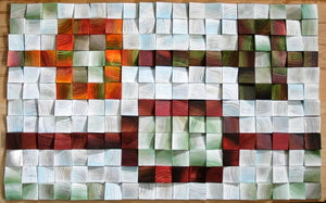 Mid Century Wood Mosaic Wall Decor