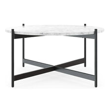 Load image into Gallery viewer, Minimalist Matte Black Metal Centre Table In Criss Cross Design
