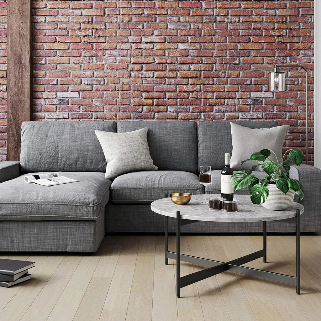 Minimalist Matte Black Metal Centre Table In Criss Cross Design