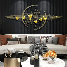 Load image into Gallery viewer, Modern Butterfly Wall Décor Creative Metal Wall Art in Gold &amp; Black
