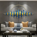 Modern Creative Wrought Iron Home Living Room Blue&Gold Wall Decor