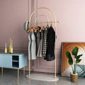 Modern Freestanding Rail Cloth Rack with Marble Base