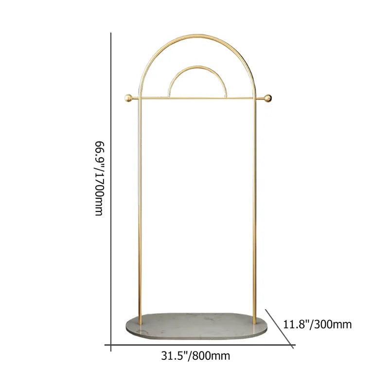 Modern Freestanding Rail Cloth Rack with Marble Base