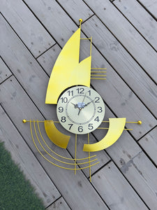Modern Golden Vikings Metal Wall Clock
