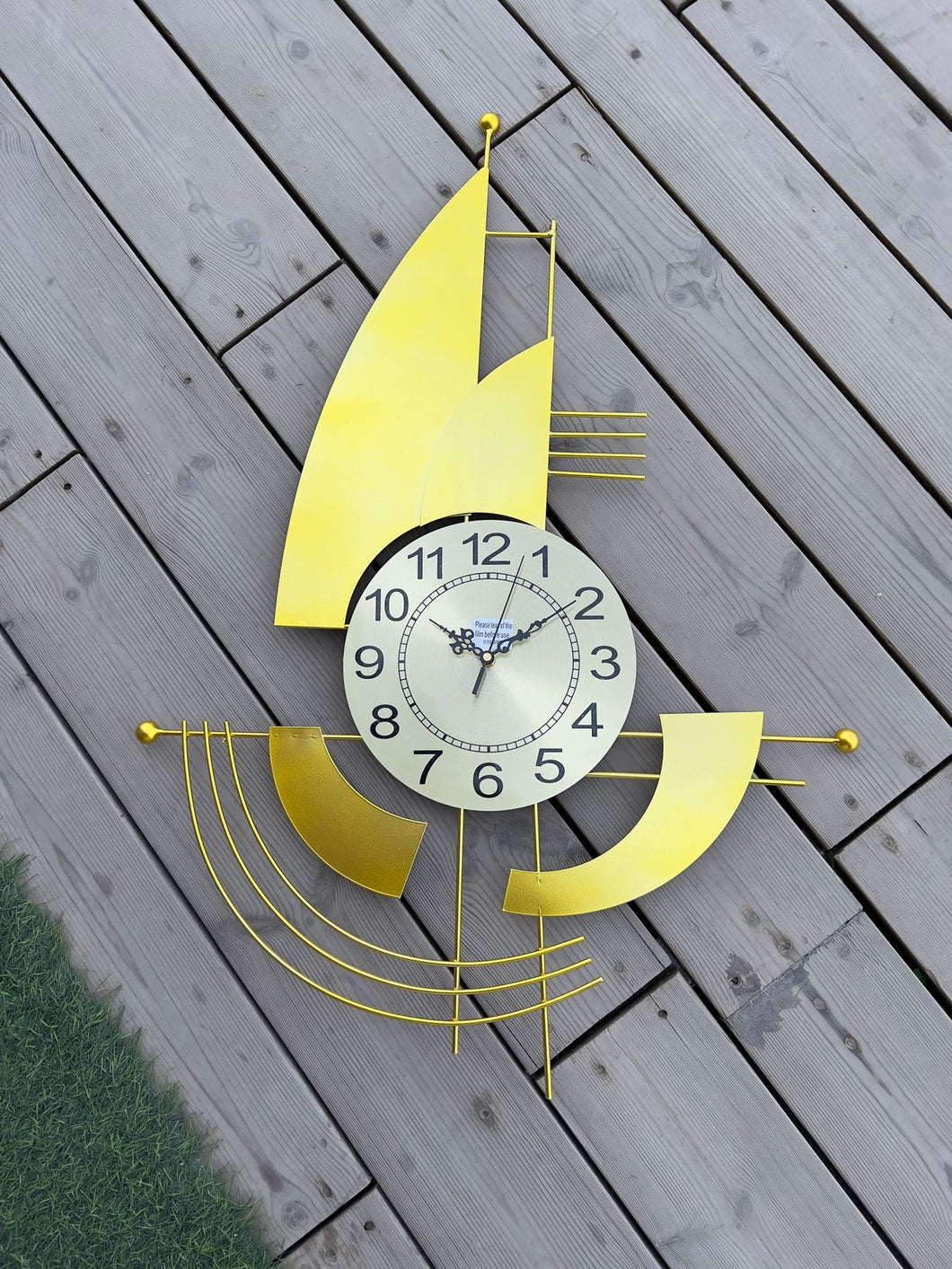Modern Golden Vikings Metal Wall Clock