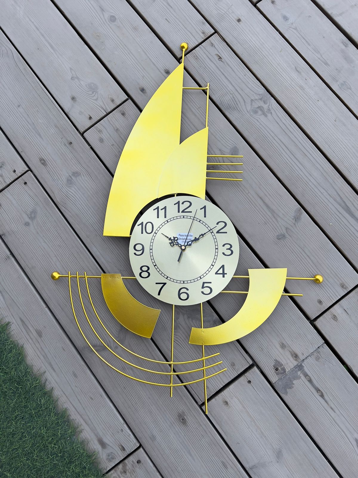 Modern Golden Vikings Metal Wall Clock