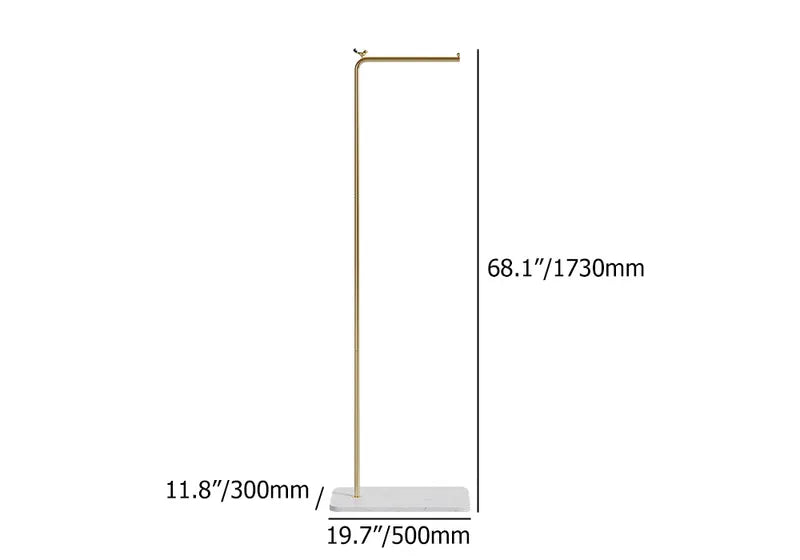 Modern L-Shaped Metal Cloth Rack with Marble Base