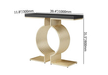 Load image into Gallery viewer, Modern Narrow Console Table with Geometric Metal Base Black Entryway Table
