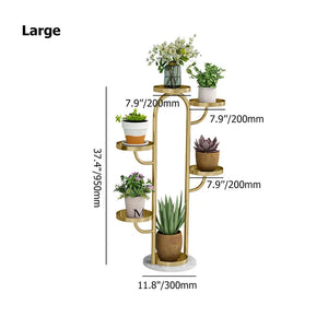 Modern Tree-Shaped 4/6-Tiered Plant Stand in Gold (Set of 2)