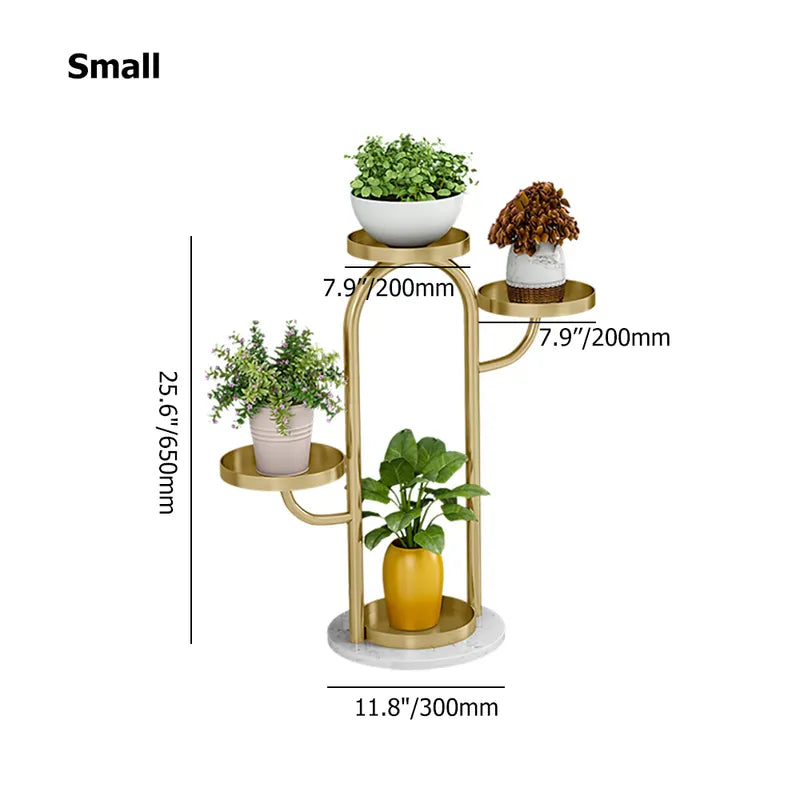 Modern Tree-Shaped 4/6-Tiered Plant Stand in Gold (Set of 2)