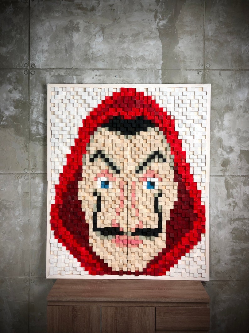 Money Heist Wood Mosaic Wall Decor