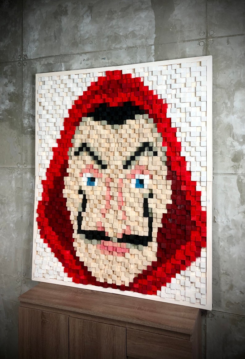 Money Heist Wood Mosaic Wall Decor