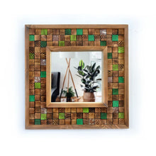 Load image into Gallery viewer, Mossy Green Mirror Mosaic Wall Decor
