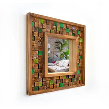 Load image into Gallery viewer, Mossy Green Mirror Mosaic Wall Decor
