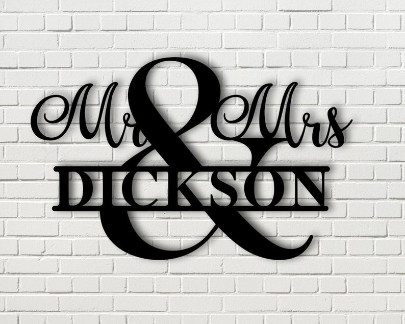 Mr and Mrs Personalized Monogram Wall Decor