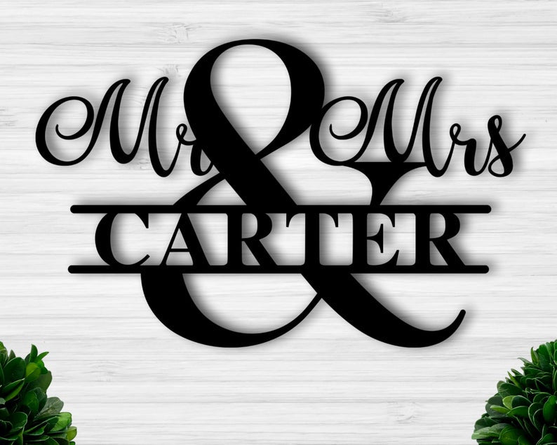 Mr and Mrs Personalized Monogram Wall Decor