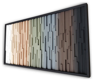 Ombre Earthtones Wood Mosaic Wall Decor