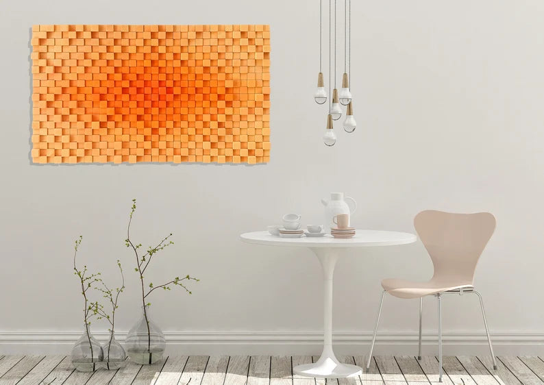 Orange Mania Wood Mosaic Wall Decor