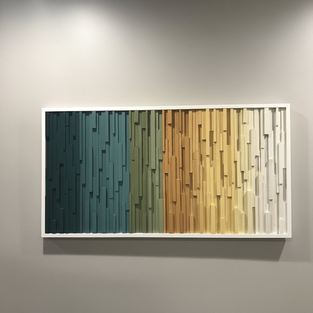 PASTEL PLANK WOOD MOSAIC WALL DECOR